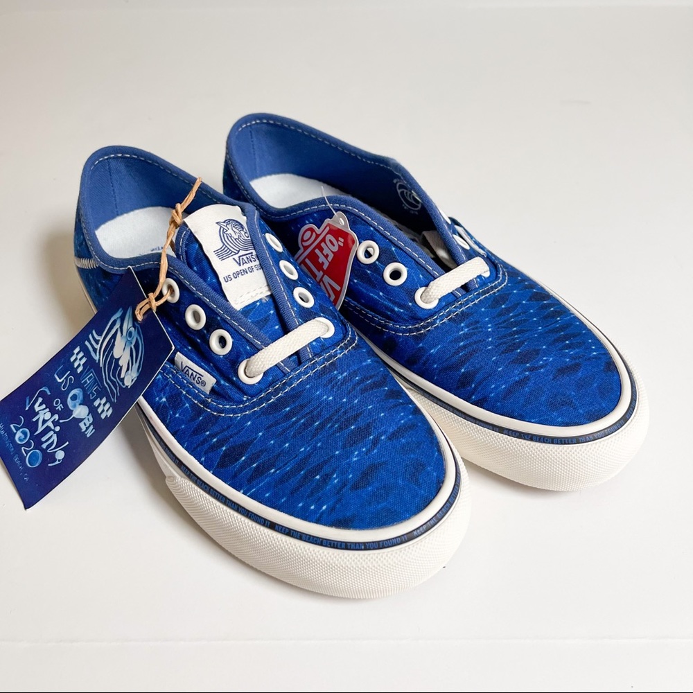 Vans Blue and White Low-Top Sneakers